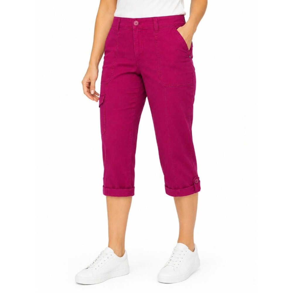 Chico's Fuchsia Pink Crop Cargo Pants Size 1 (8)